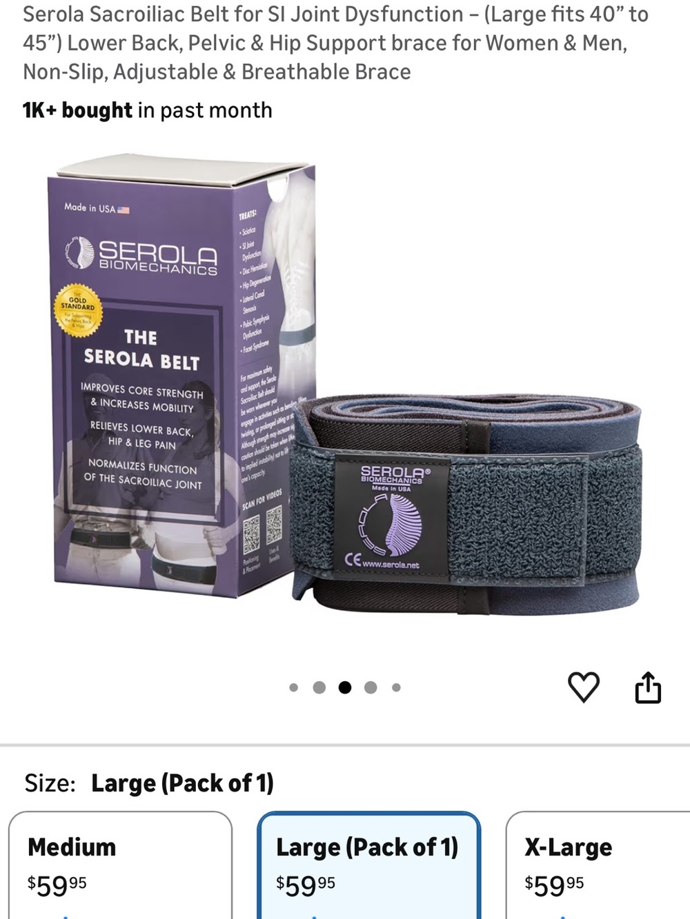Sacroiliac Belt - Support Brace in Gray blue